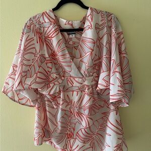 Manuhealii Red and Cream Patterned Top